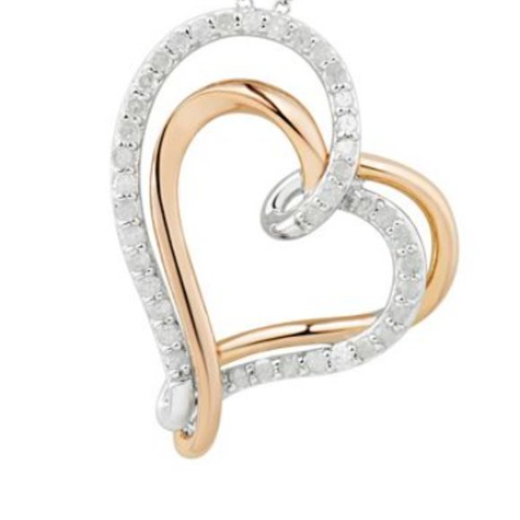 Gold over Silver 0.5 CT TW diamond pendant - Picture 1 of 8